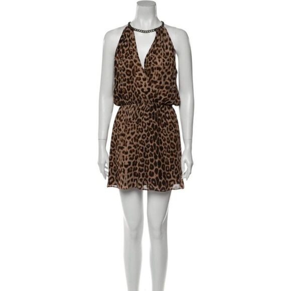 Parker Leopard Cheetah Print Silk Mini Dress Size: XS - Picture 1 of 3